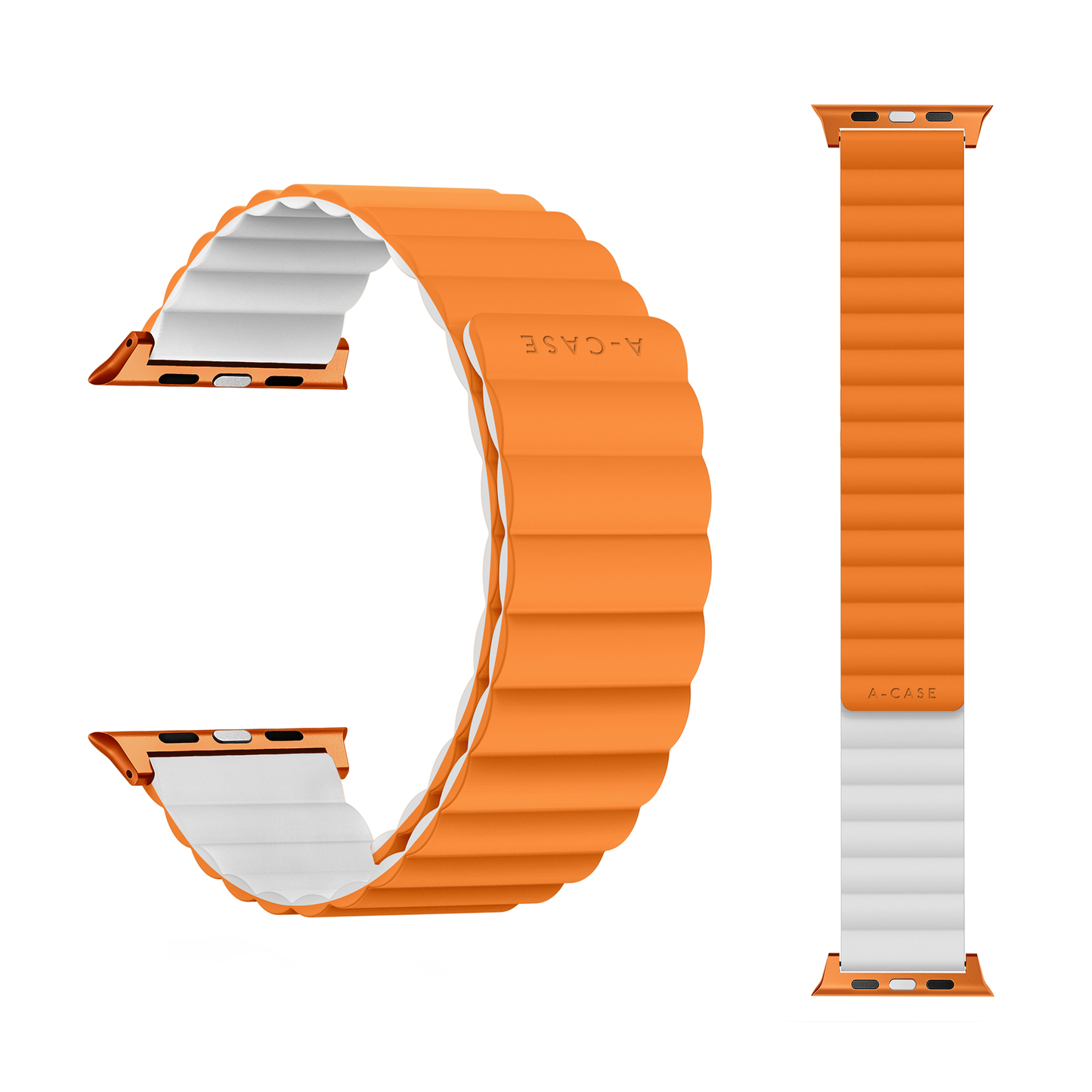 Invix Apple Watch Silicone Magnetic Band-Orange/White