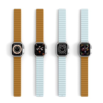 Invix Apple Watch Silicone Magnetic Band-Brown/Light Blue