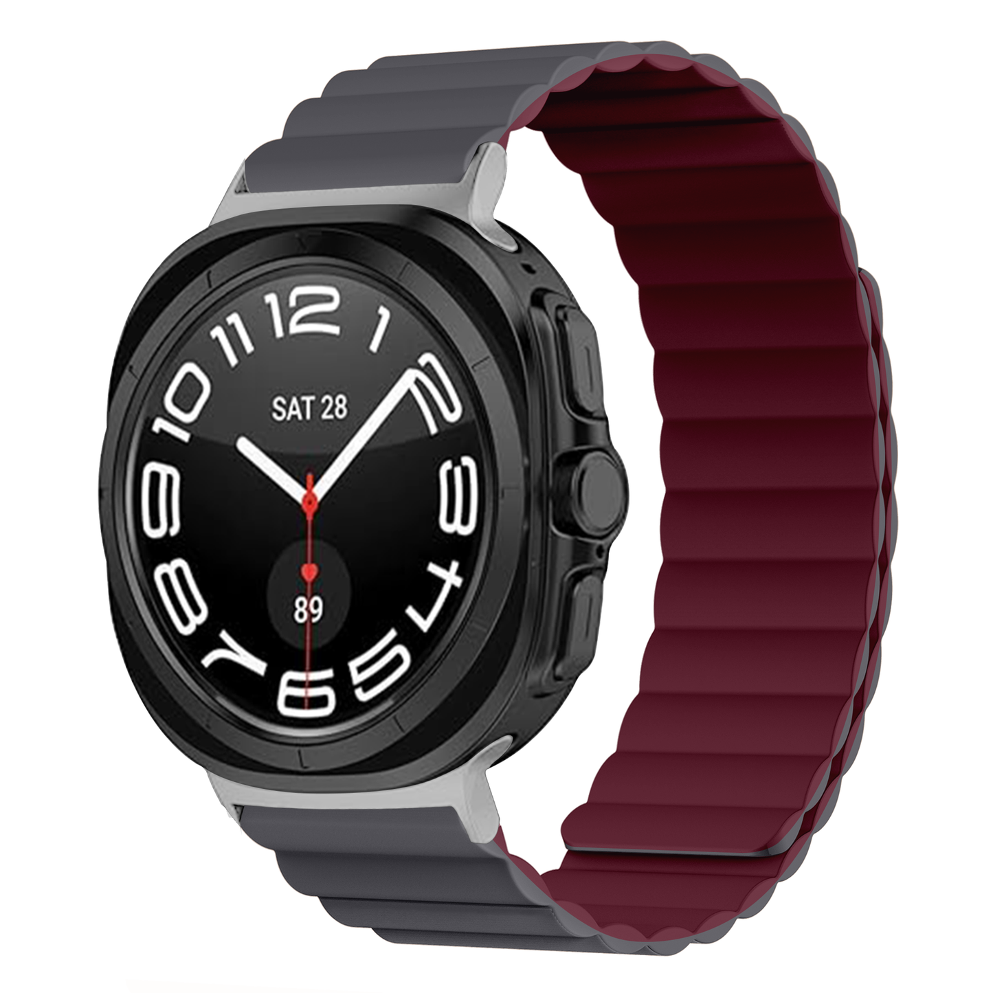 Invix Galaxy Watch Silicone Magnetic Band-Gray/Red