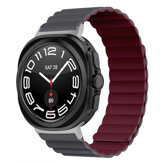 Invix Galaxy Watch Silicone Magnetic Band-Gray/Red
