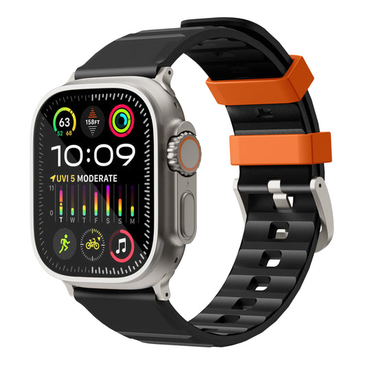 Bodrum Apple Watch Silicone Band Black/Titanium