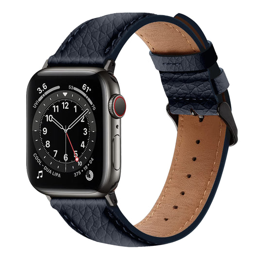 Amur Apple Watch Genuine Leather Strap – Blue/Black