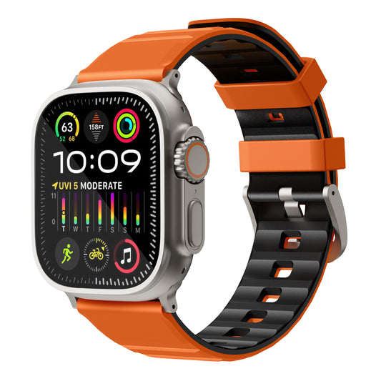 Bodrum Apple Watch Silicone Band Orange/Titanium