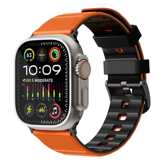 Bodrum Apple Watch Silicone Band Orange/Black