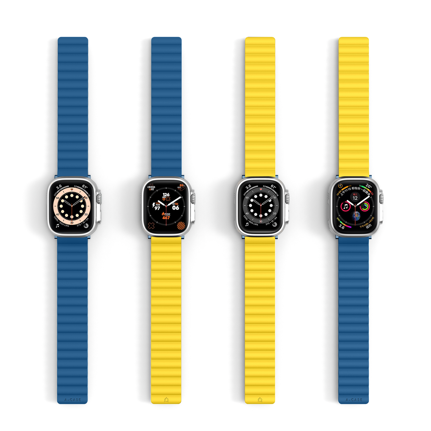 Invix Apple Watch Silicone Magnetic Band-Blue/Yellow