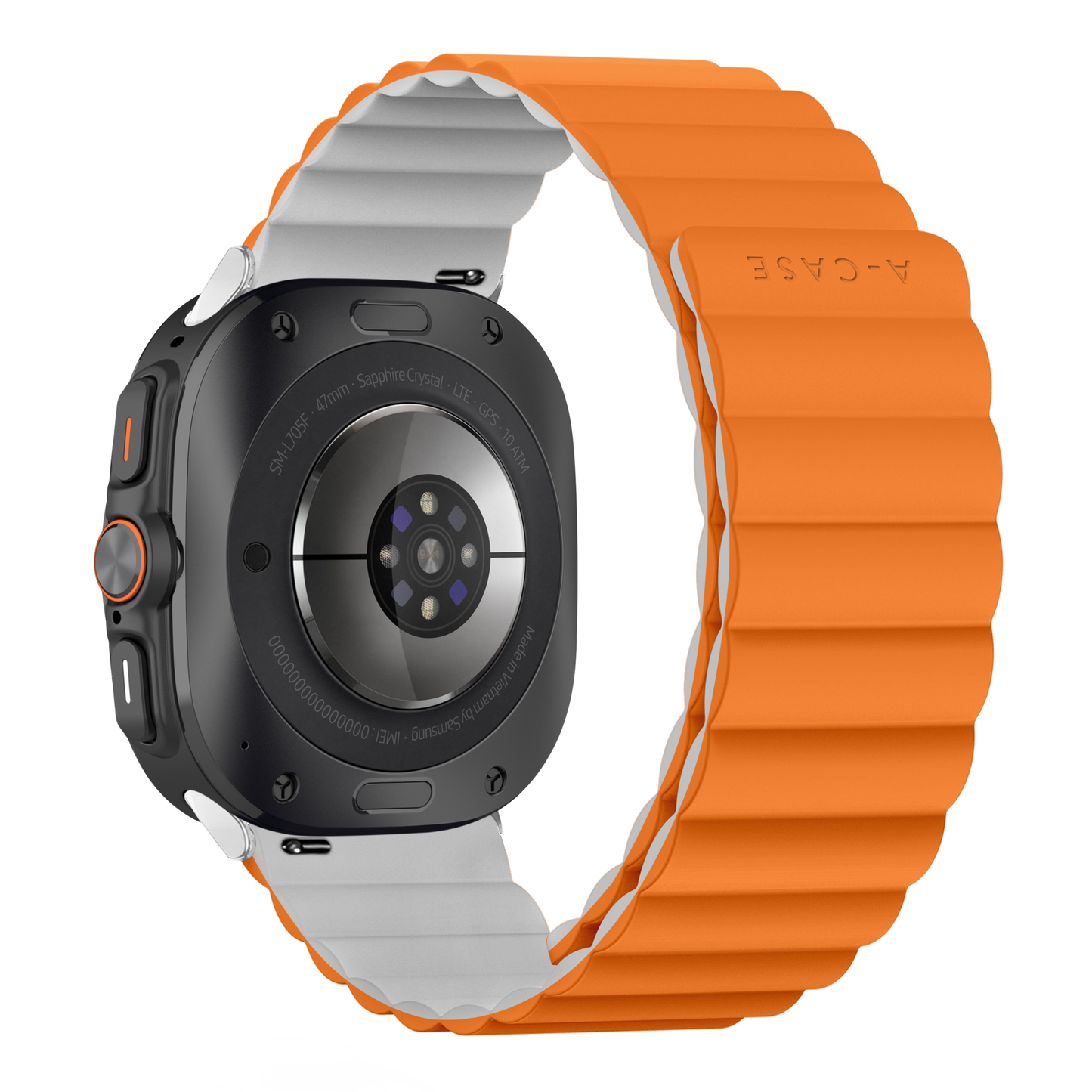 Invix Galaxy Watch Silicone Magnetic Band-Orange/White