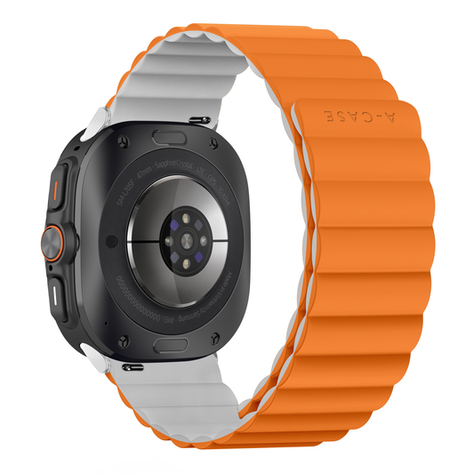 Invix Galaxy Watch Silicone Magnetic Band-Orange/White