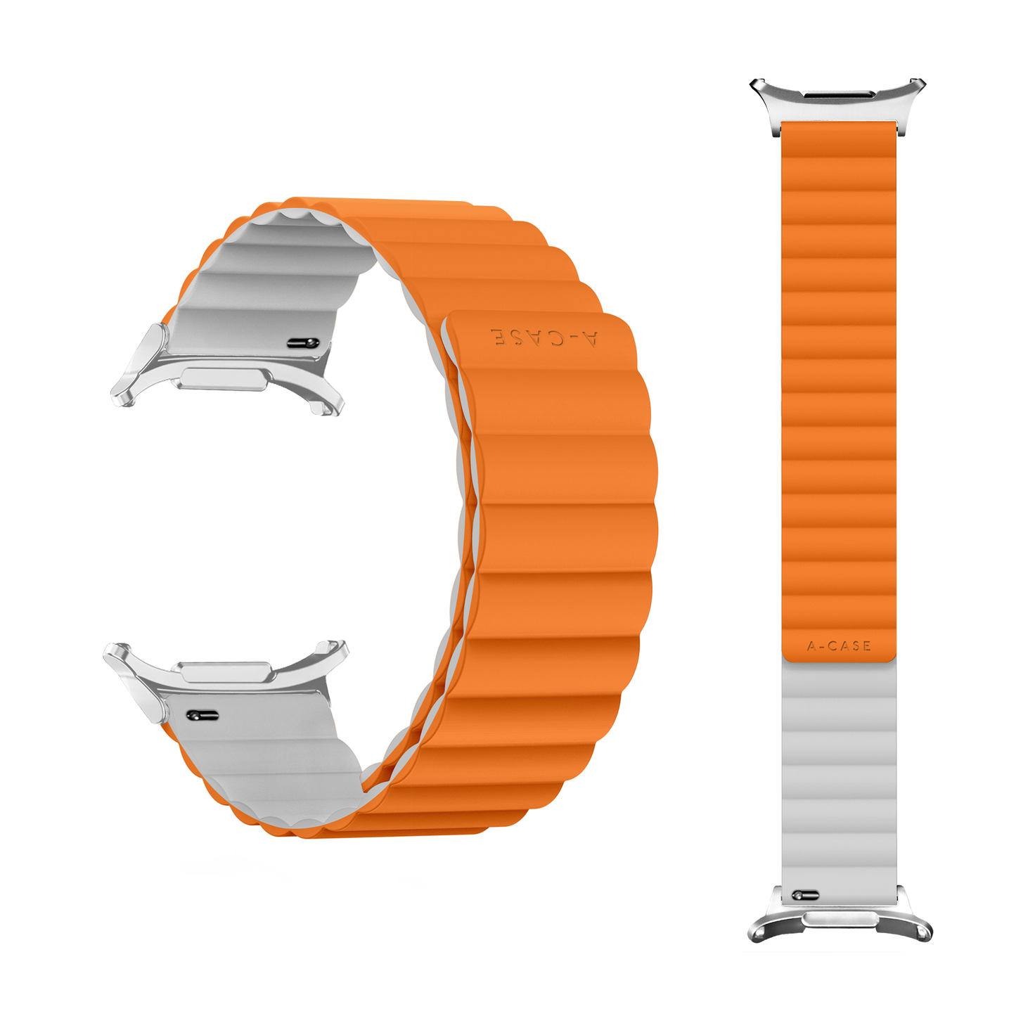 Invix Galaxy Watch Silicone Magnetic Band-Orange/White