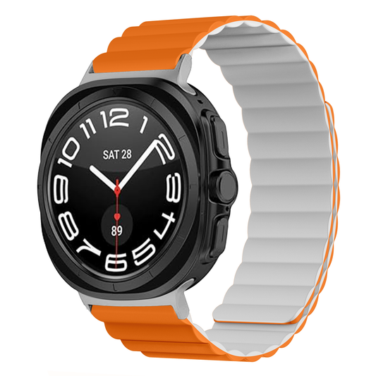 Invix Galaxy Watch Silicone Magnetic Band-Orange/White