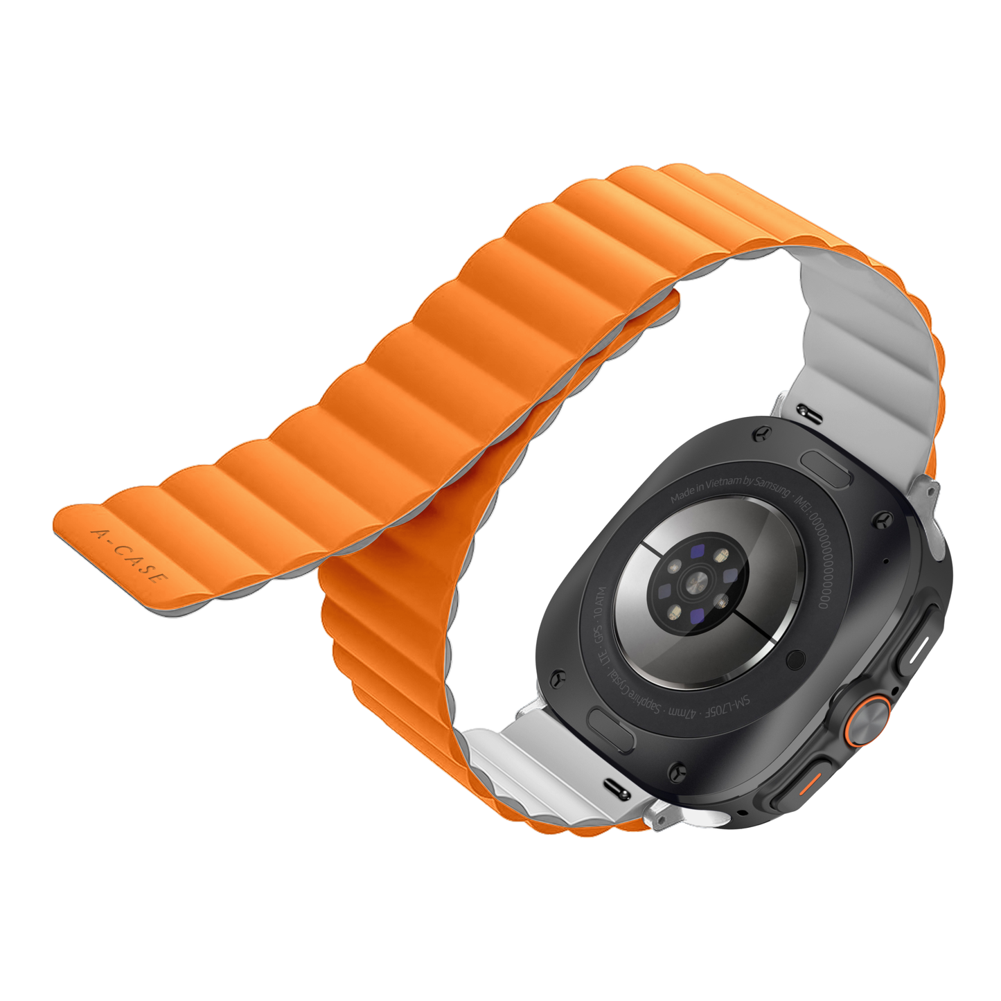 Invix Galaxy Watch Silicone Magnetic Band-Orange/White