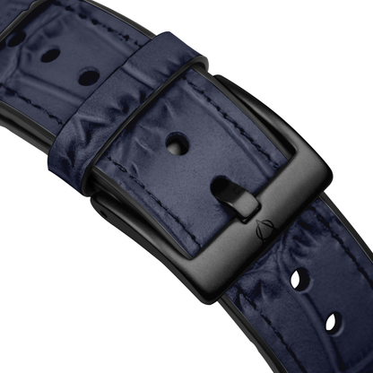 Javan Genuine Leather with Black Buckle Apple Watch Strap-Blue