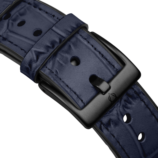 Javan Genuine Leather with Black Buckle Apple Watch Strap-Blue