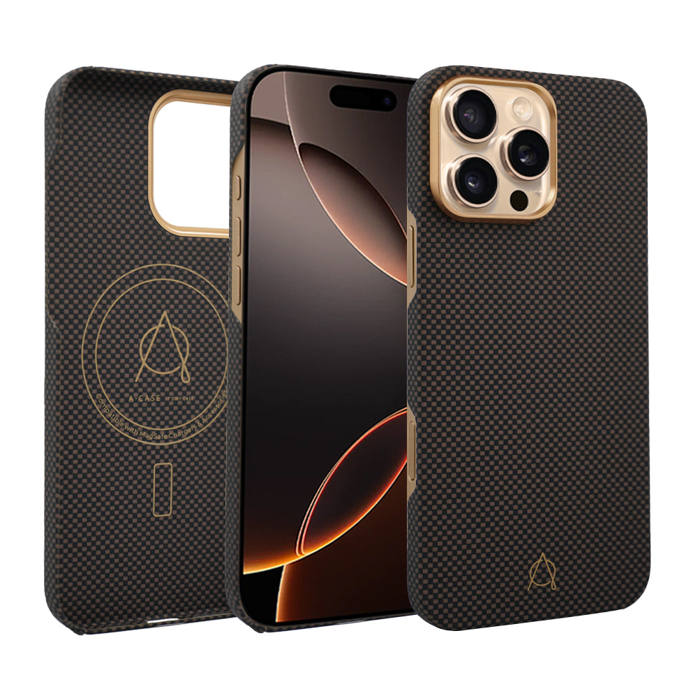 Desen Aramid Fiber Case For iPhone 16 Pro-Gold