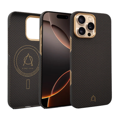 Desen Aramid Fiber Case For iPhone 16 Pro-Gold