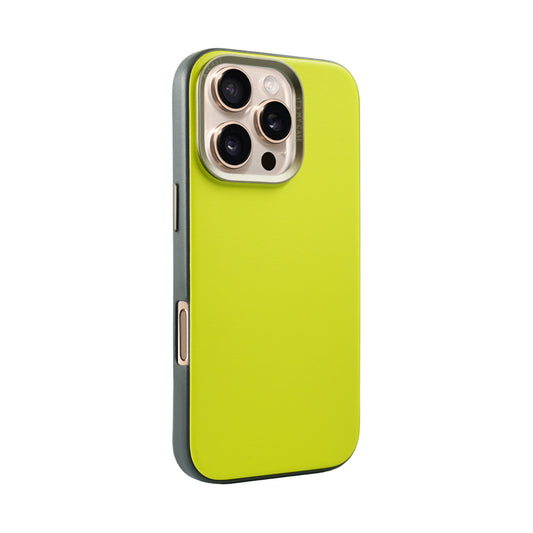 Kilyos Vegan Leather Case For iPhone 16 Series-Lime