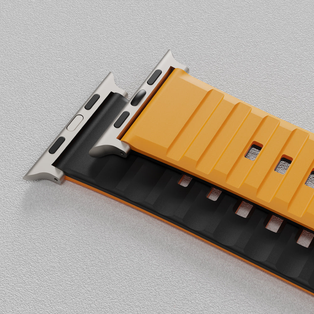 Bodrum Apple Watch Silicone Band Yellow/Titanium