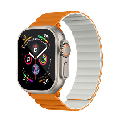 Invix Apple Watch Silicone Magnetic Band-Brown/Light Blue