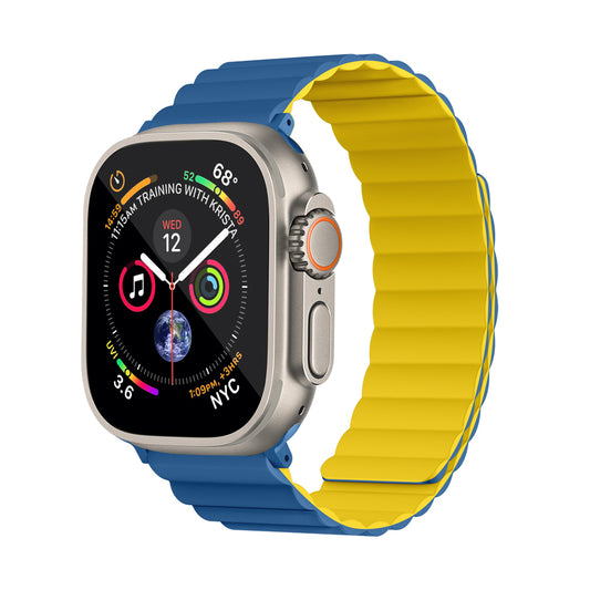Invix Apple Watch Silicone Magnetic Band-Blue/Yellow