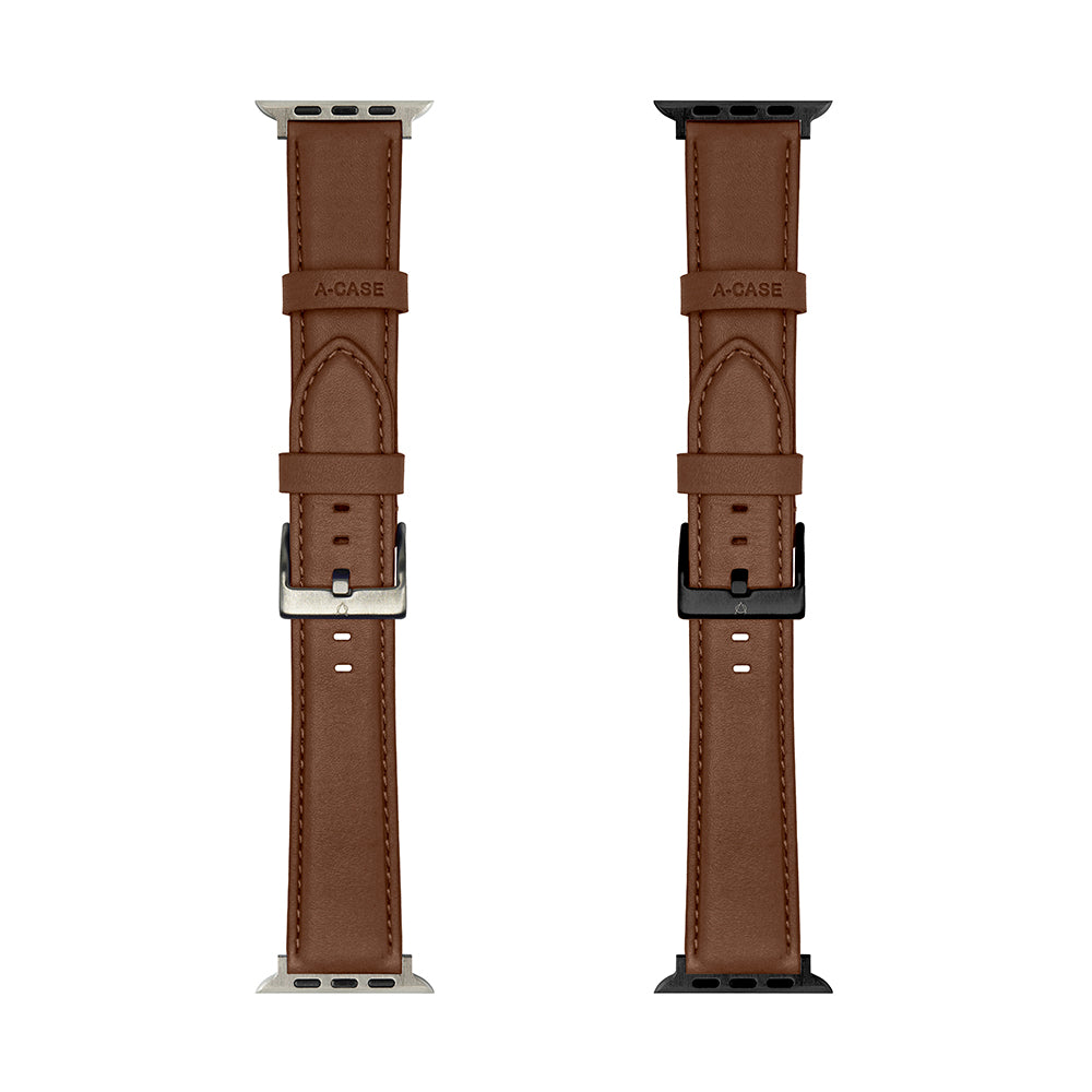 Elmas American Leather Apple Watch Strap with Black Buckle-Brown