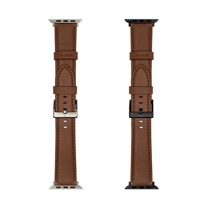 Elmas American Leather Apple Watch Strap with Black Buckle-Brown