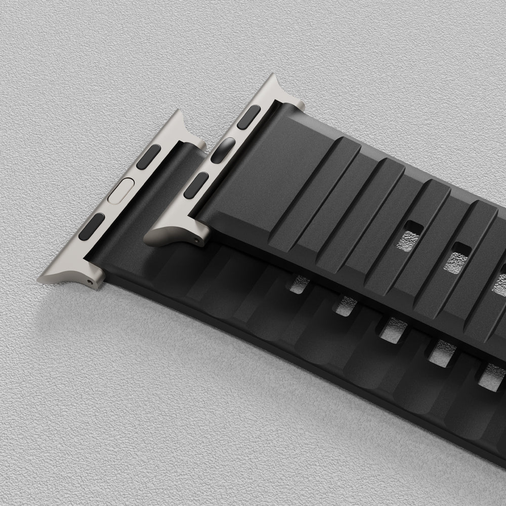 Bodrum Apple Watch Silicone Band Black/Titanium