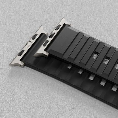 Bodrum Apple Watch Silicone Band Black/Titanium