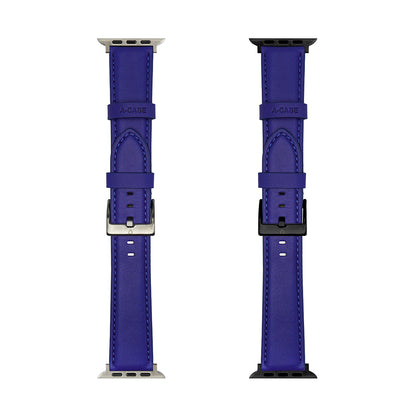 Elmas American Leather Apple Watch Strap with Black Buckle-Blue