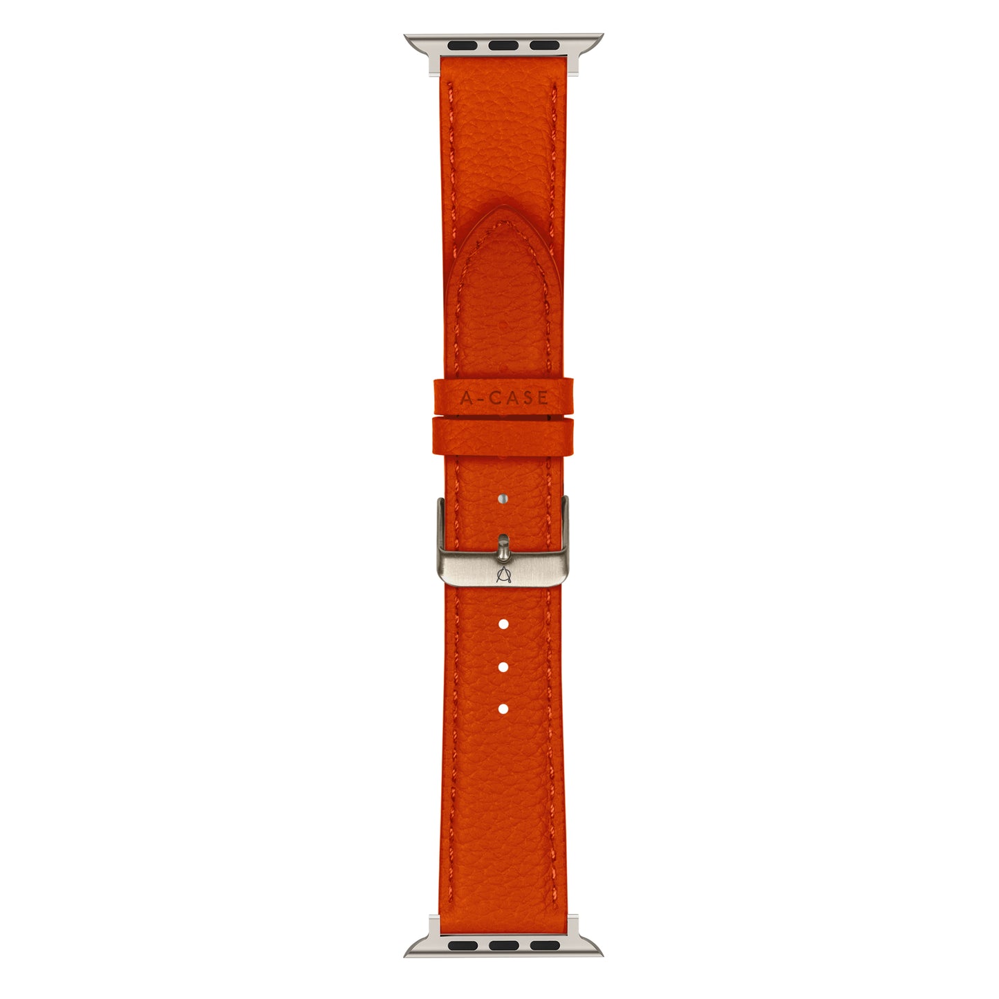 Amur Apple Watch Genuine Leather Strap - Orange/Titanium