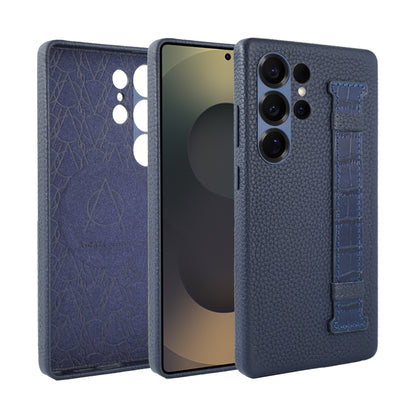 Amur Pro Series A-Case for Samsung Galaxy S25 Ultra - Slim & Lightweight Genuine Leather Case with Magnetic Compatibility and Case-Less Touch Feeling (6.9-Inch)"- Brown/Orange