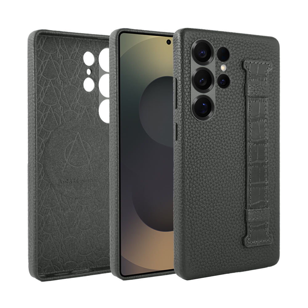 Amur Pro Series A-Case for Samsung Galaxy S25 Ultra - Slim & Lightweight Genuine Leather Case with Magnetic Compatibility and Case-Less Touch Feeling (6.9-Inch)"- Brown/Orange