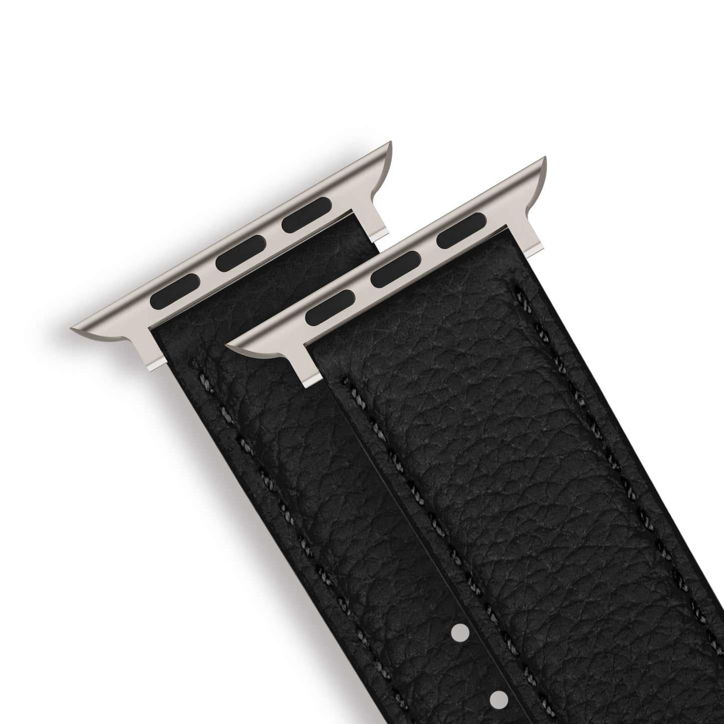 Amur Apple Watch Genuine Leather Strap – Black/Titanium