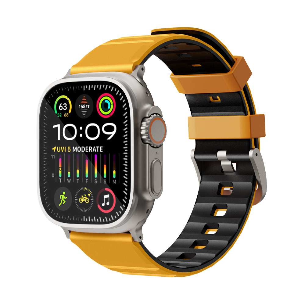 Bodrum Apple Watch Silicone Band Black/Titanium
