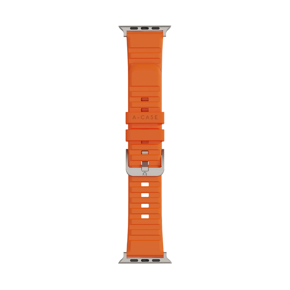 Bodrum Apple Watch Silicone Band Orange/Titanium
