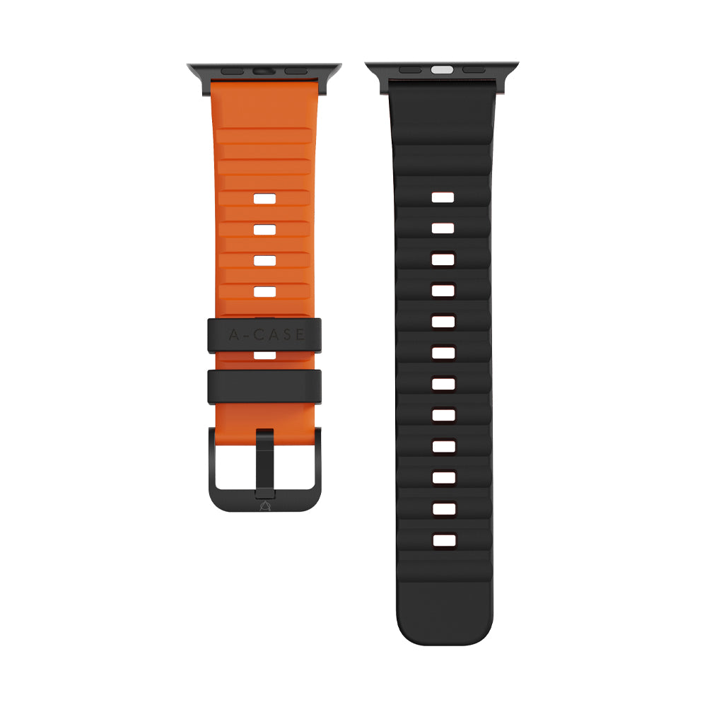 Bodrum Apple Watch Silicone Band Orange/Black