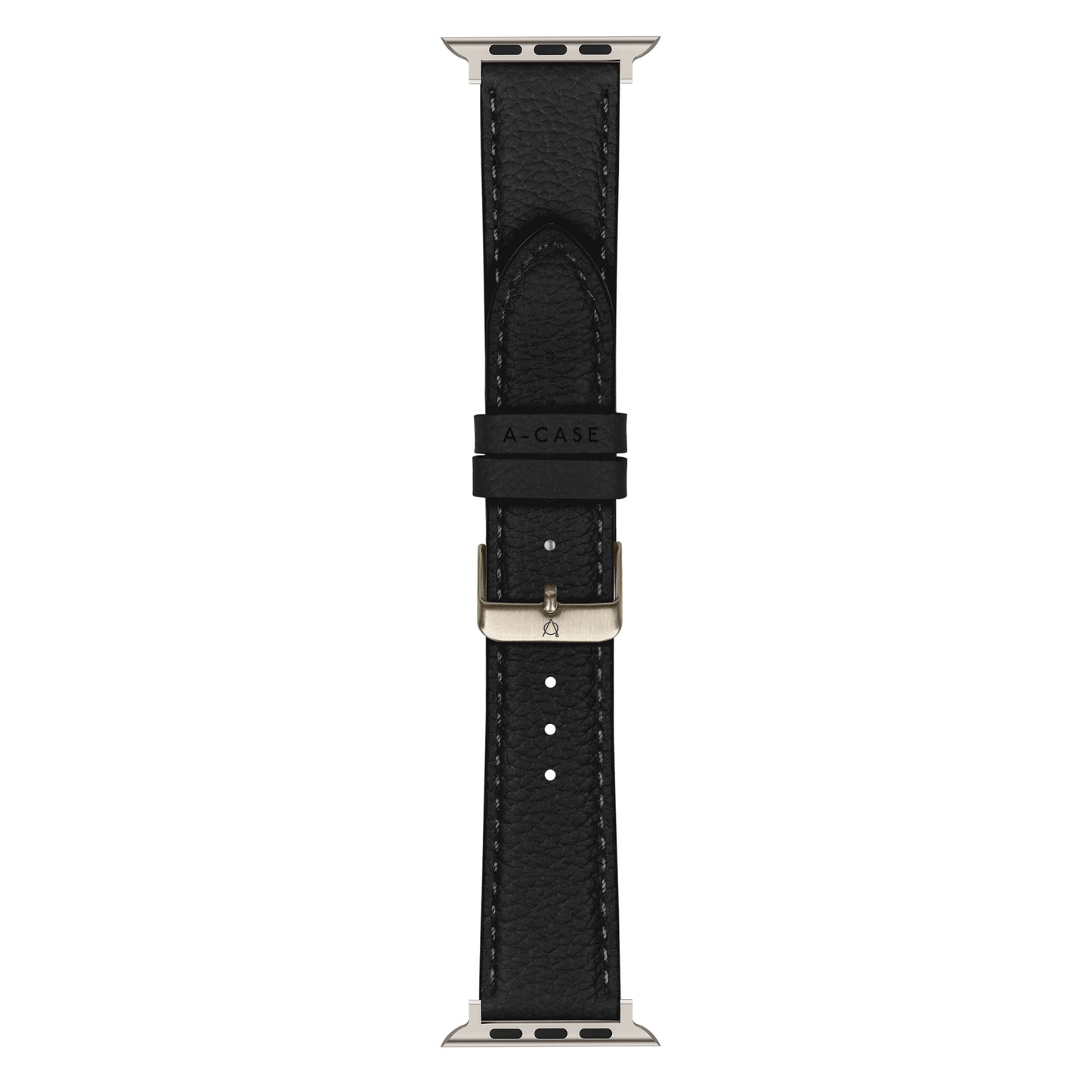 Amur Apple Watch Genuine Leather Strap – Black/Titanium