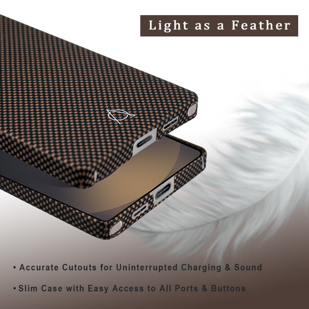Desen Aramid Fiber Case For Samsung Galaxy S25 Ultra -Gold