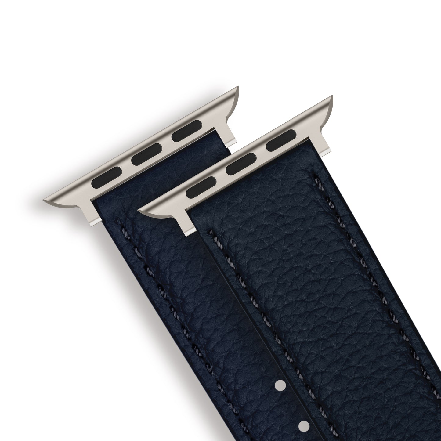 Amur Apple Watch Genuine Leather Strap – Blue/Titanium