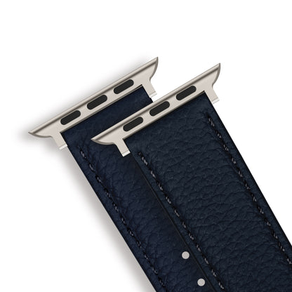 Amur Apple Watch Genuine Leather Strap – Blue/Titanium