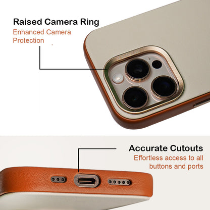 Kilyos Vegan Leather Case For iPhone 16 Series-Beige