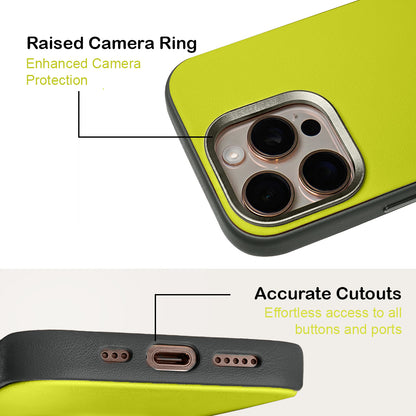 Kilyos Vegan Leather Case For iPhone 16 Series-Lime