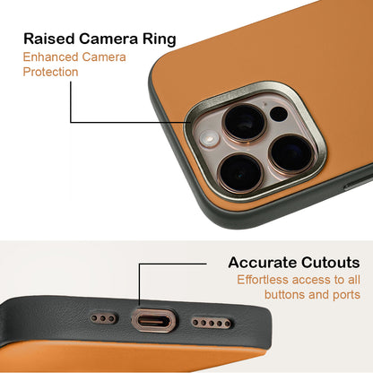 Kilyos Vegan Leather Case For iPhone 16 Series-Brown