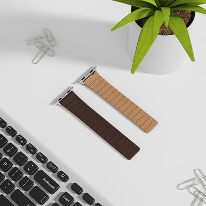Perge Series Silicone Magnetic Adjustable Loop Strap - A-Case Compatible with Apple Watch Bands (49mm, 45mm, 44mm, 42mm)- Brown