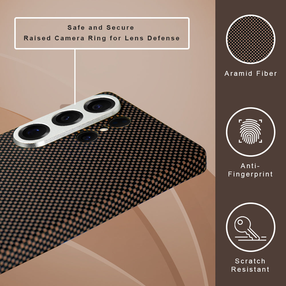 Desen Aramid Fiber Case For Samsung Galaxy S25 Ultra -Gold