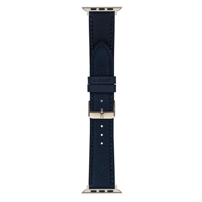 Amur Apple Watch Genuine Leather Strap – Blue/Titanium