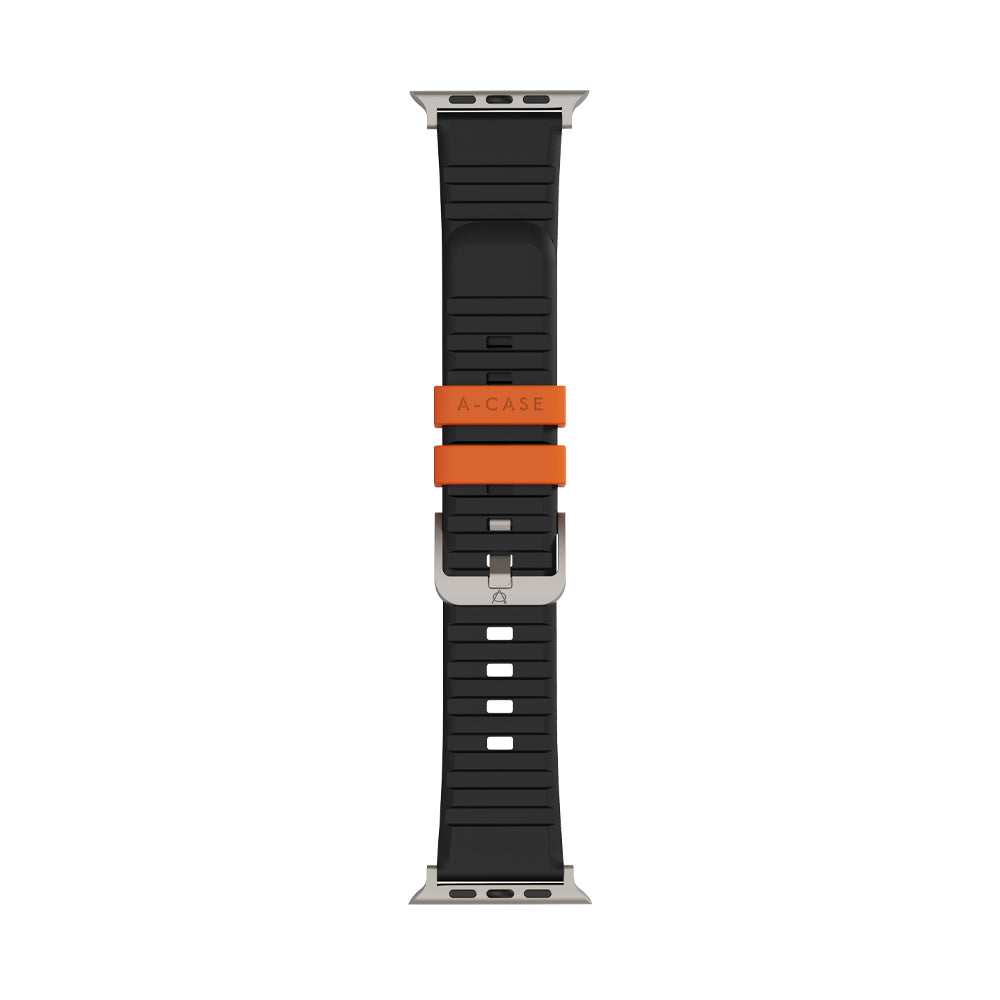 Bodrum Apple Watch Silicone Band Black/Titanium