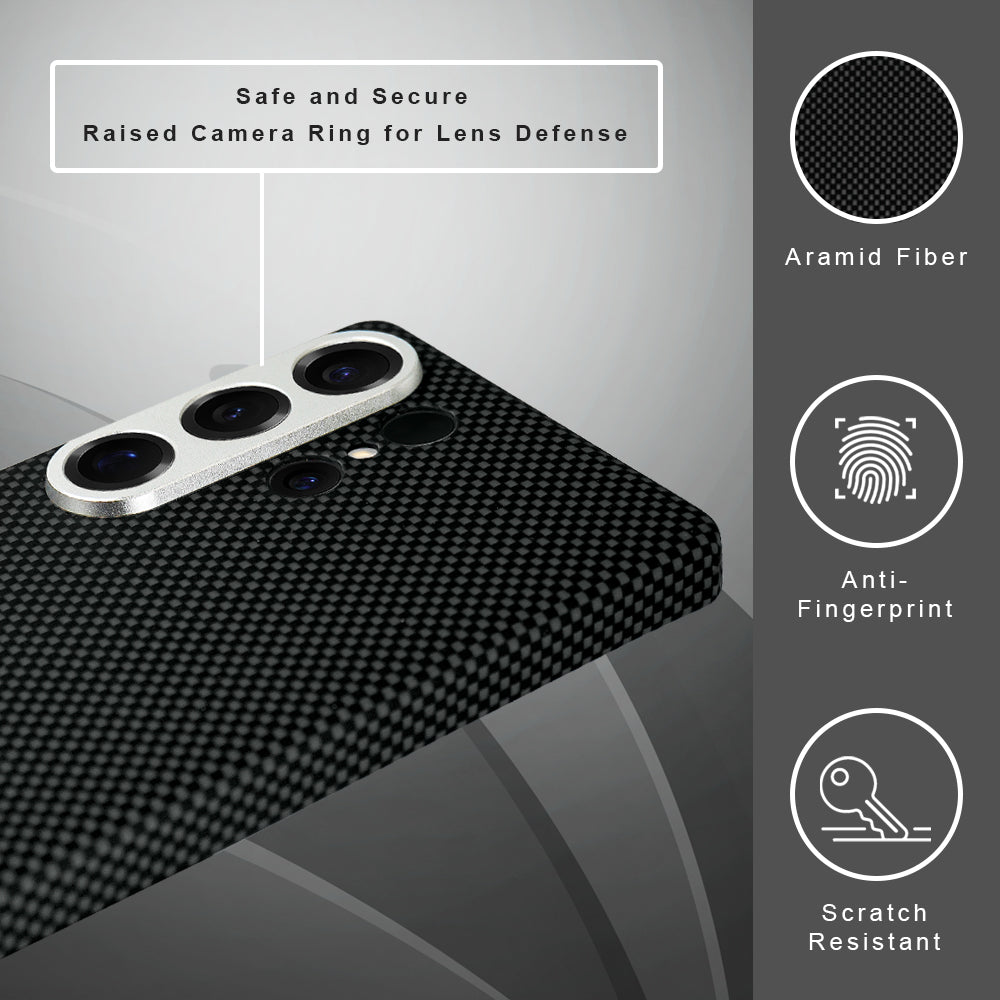 Desen Aramid Fiber Case For Samsung Galaxy S25 Ultra -Black