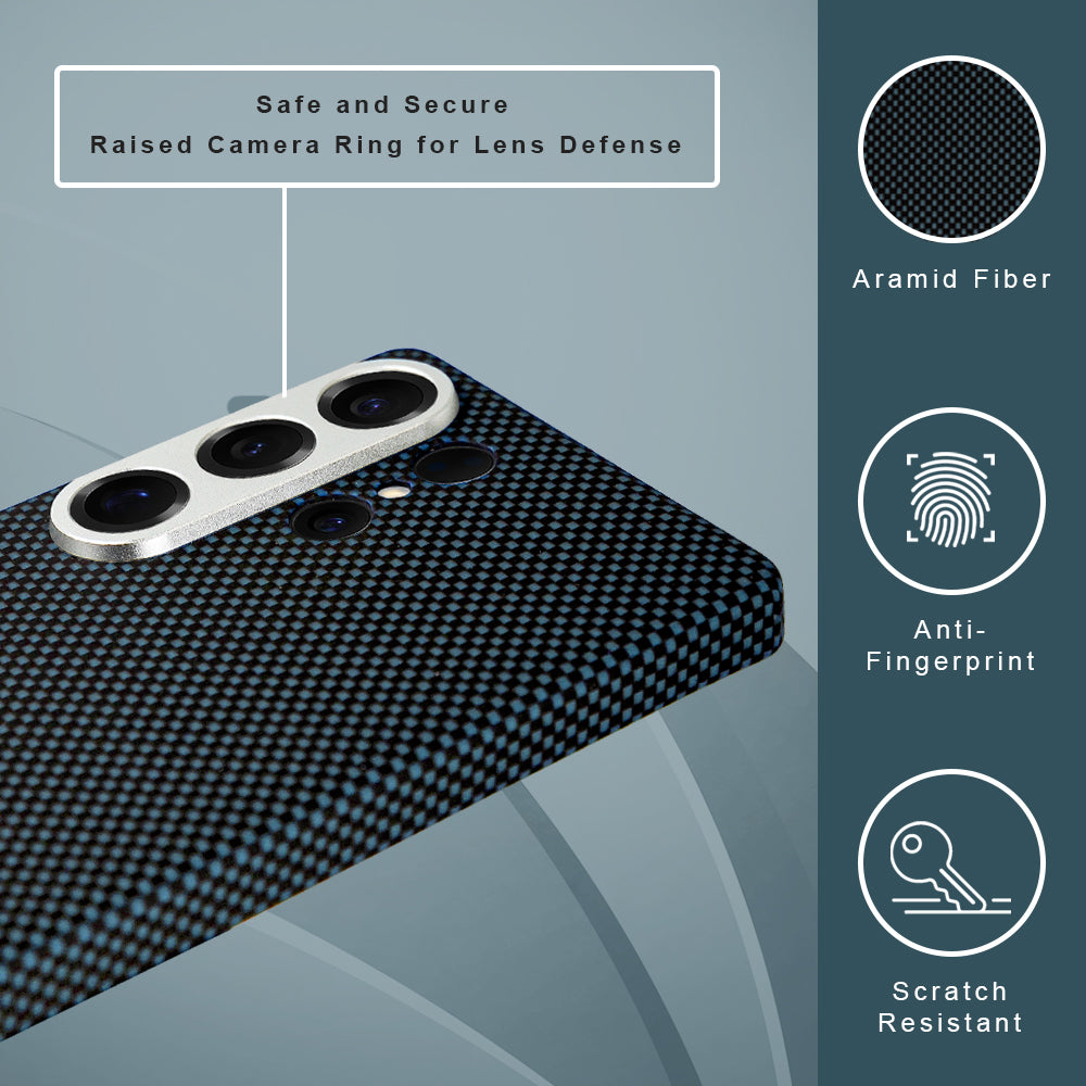 Desen Aramid Fiber Case For Samsung Galaxy S25 Ultra -Blue