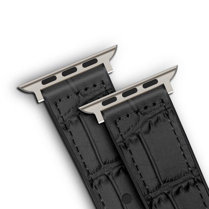 Javan Genuine Leather with Siver Buckle Apple Watch Strap-Blue
