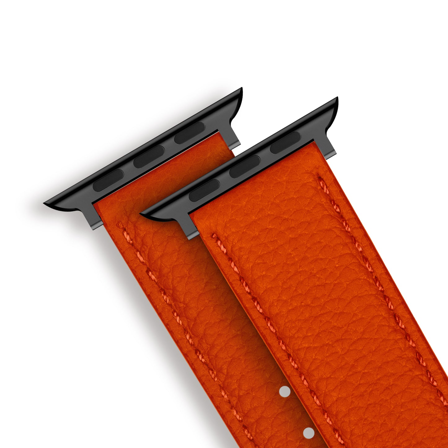 Amur Apple Watch Genuine Leather Strap – Orange/Black