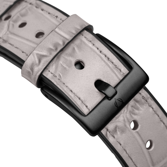 Javan Genuine Leather with Black Buckle Apple Watch Strap-Gray